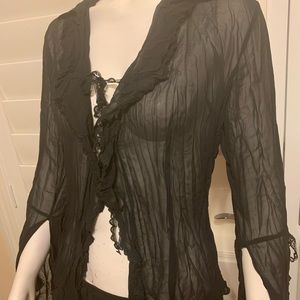 Black see through blouse
